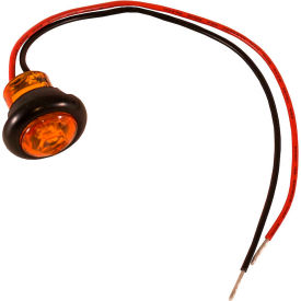 Buyers Products Co. 5623424 Buyers .75" Round Marker Clearance Lights - 1 LED Amber With Stripped Leads - 5623424 image.