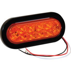 Buyers Products Co. 5626210 6-1/2" Oval 10 Led Amber Turn & Park Light W/ Grommet & Plug - Min Qty 3 image.