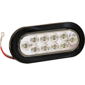 Buyers Products Co. 5626310 6-1/2" Oval 10 LED Clear Backup Light w/ Grommet & Plug - 5626310 image.