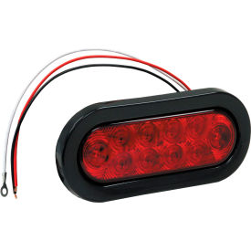 Buyers Products Co. 5626510 6-1/2" Oval 10 Led Red Stop-Turn Tail Light W/ Grommet & Plug - Min Qty 3 image.