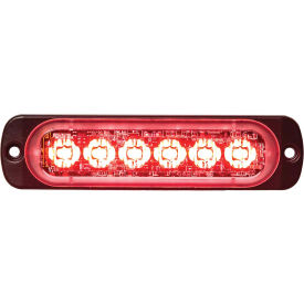 Buyers Products Co. 8891903 Buyers LED Rectangular Red Low Profile Strobe Light 12V - 6 LEDs - 8891903 image.