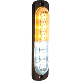 Buyers Products Co. 8891912 Buyers LED Rectangular Amber/Clear Low Profile Strobe Light 12V - 6 LEDs - 8891912 image.