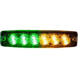 Buyers Products Co. 8892210 Buyers 5.14" Amber/Green Surface Mount Ultra-Thin LED Strobe Light - 8892210 image.