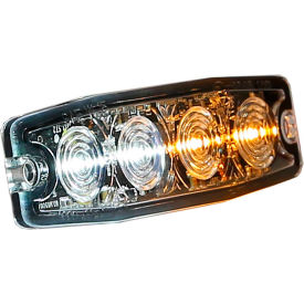 Buyers Products Co. 8892242 Buyers 4.4" Amber/Clear Surface Mount Ultra-Thin Strobe Light - 4 LED - 8892242 image.