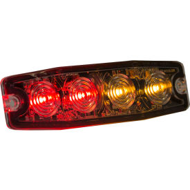 Buyers Products Co. 8892246 Buyers 4.4" Amber/Red Surface Mount Ultra-Thin Strobe Light - 4 LED - 8892246 image.