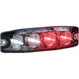 Buyers Products Co. 8892247 Buyers 4.4" Clear/Red Surface Mount Ultra-Thin Strobe Light - 4 LED - 8892247 image.
