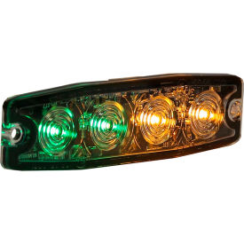 Buyers Products Co. 8892250 Buyers 4.4" Amber/Green Surface Mount Ultra-Thin Strobe Light - 4 LED - 8892250 image.
