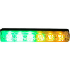 Buyers Products Co. 8892810 Buyers 5.19" Amber/Green Low Profile Strobe for Narrow Grill Spacing With 6 LED - 8892810 image.