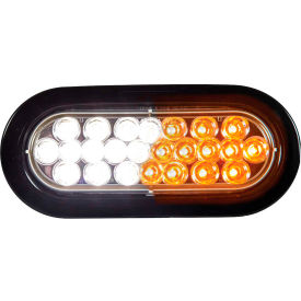Buyers Products Co. SL66AC Buyers 6" Amber/Clear Oval Recessed Strobe Warning Light With 24 LED - SL66AC image.