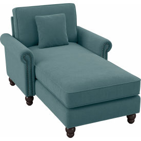 Bush Ind Inc CVM41BTBH-03K Bush Business Furniture Coventry Chaise Lounge w/ Arms 41-1/2"W x 62-3/16"D x 35-3/4"H, Turkish Blue image.