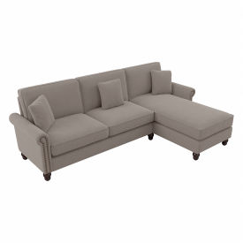 Bush Ind Inc CVY102BBGH-03K Bush Business Furniture Couch w/ Reversible Chaise Lounge, 102"W x 62-3/16"D x 35-3/4"H, Beige image.