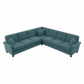 Bush Ind Inc CVY110BTBH-03K Bush Business Furniture Coventry L Shaped Sectional Couch, 111"W x 111"D x 35-3/4"H, Turkish Blue image.