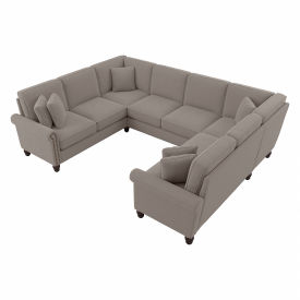 Bush Ind Inc CVY112BBGH-03K Bush Business Furniture Coventry U Shaped Sectional Couch, 113"W x 87"D x 35-3/4"H, Beige image.