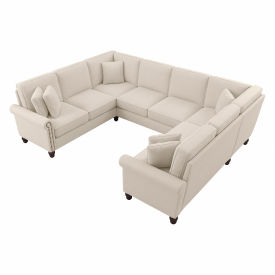 Bush Ind Inc CVY112BCRH-03K Bush Business Furniture Coventry U Shaped Sectional Couch, 113"W x 87"D x 35-3/4"H, Cream image.