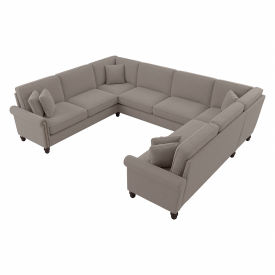 Bush Ind Inc CVY123BBGH-03K Bush Business Furniture Coventry U Shaped Sectional Couch, 125"W x 99"D x 35-3/4"H, Beige image.