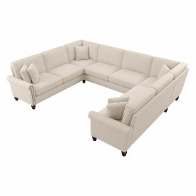 Bush Ind Inc CVY123BCRH-03K Bush Business Furniture Coventry U Shaped Sectional Couch, 125"W x 99"D x 35-3/4"H, Cream image.