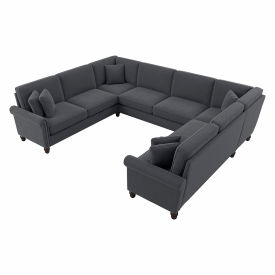 Bush Ind Inc CVY123BDGM-03K Bush Business Furniture Coventry U Shaped Sectional Couch, 125"W x 99"D x 35-3/4"H, Dark Gray image.