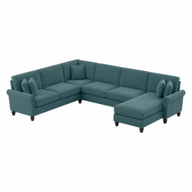 Bush Ind Inc CVY127BTBH-03K Bush Business Furniture Coventry U Shaped Sectional Couch, 128"W x 99"D x 35-3/4"H, Turkish Blue image.
