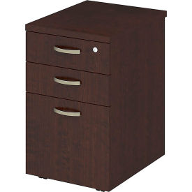 Bush® Easy Office 3-Drawer Mobile Pedestal 16""W Mocha