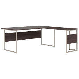 Bush Ind Inc HYB025SG Bush Business Furniture Hybrid L Shaped Table Desk, 71"W x 77-3/8"D x 29-15/16"H, Storm Gray image.