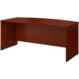Bush Ind Inc WC36746 Bush Furniture Wood Desk Shell with Bow Front - 72" - Mahogany - Series C image.