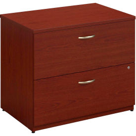 Bush Ind Inc WC36754CSU Bush Furniture Lateral File Cabinet, 2 Drawer with Single Handle Pulls - Mahogany - Series C image.