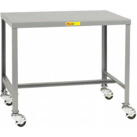 Little Giant MT1-2436-18-3R Little Giant® Mobile Machine Table W/ Shelf, Steel Square Edge, 36"W x 24"D, Gray image.