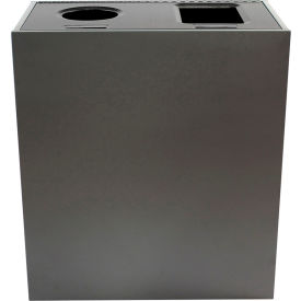 Busch Systems International Inc 100827 Busch Systems Aristata Double Recycling & Trash Can, Cans & Bottles/Waste, 30 Gallon, Slate image.