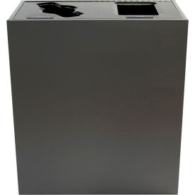 Busch Systems International Inc 100828 Busch Systems Aristata Double Recycling & Trash Can, 30 Gallon, Slate image.
