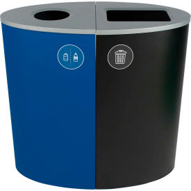 Spectrum Double Ellipse - Cans & Bottles/Waste, 44 Gallon - Blue/Black view 2