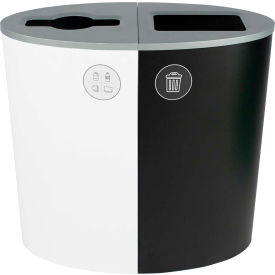 Spectrum Double Ellipse - Mixed Recyclables/Waste, 44 Gallon - White/Black view 2