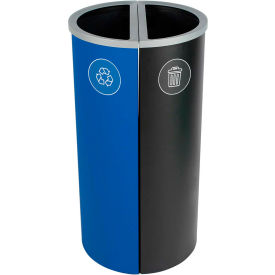 Spectrum Double Ellipse Slim - Recycling/Waste, 16 Gallon - Blue/Black view 2