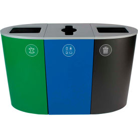 Spectrum Triple - Organics/Recycling/Waste, 68 Gallon - Green/Blue/Black view 2