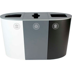 Spectrum Triple - Organics/Recycling/Waste, 68 Gallon - White/Gray/Black. view 2