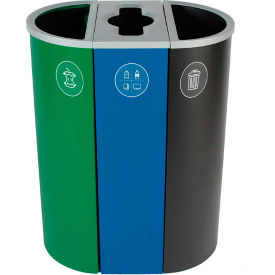 Spectrum Triple - Organics/Recycling/Waste, 26 Gallon - Green/Blue/Black view 2