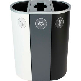 Spectrum Triple - Organics/Recycling/Waste, 26 Gallon - White/Gray/Black view 2