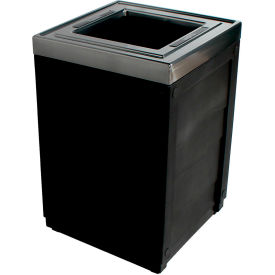 Busch Systems International Inc 101239 Busch Systems Evolve Cube Trash Can, Landfill, 50 Gallon, Black image.