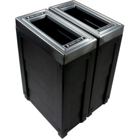 Busch Systems International Inc 101263 Busch Systems Evolve Double Recycling & Trash Can, 46 Gallon, Black image.
