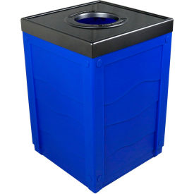 Evolve Cube Recycling Can, 50 Gallon, Blue view 2