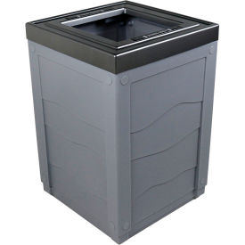 Busch Systems International Inc 101273****** Busch Systems Evolve Cube Trash Can, 50 Gallon, Grey image.