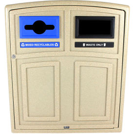 Busch Systems Uptown Double Recycling & Trash Can 96 Gallon Sandstone 