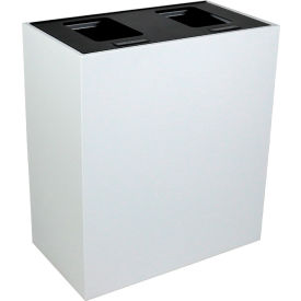 Busch Systems Summit HI Double Recycling & Trash Can Cans & Bottles 30 Gallon White/Black 