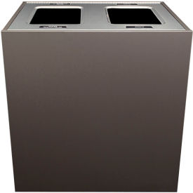Busch Systems International Inc 104147 Busch Systems Aristata Double XL Recycling & Trash Can, Mixed Recyclables/Waste, 56 Gallon, Slate image.