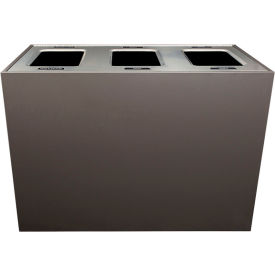 Busch Systems International Inc 104148 Busch Systems Aristata Triple XL Recycling & Trash Can, Cans & Bottles/Paper/Trash, 84 Gallon, Slate image.