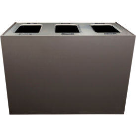 Busch Systems International Inc 104149 Busch Systems Aristata Triple XL Recycling & Trash Can, Mixed Recyclables/Organics, 84 Gal, Slate image.