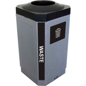 Busch Systems International Inc 104456 Busch Systems Indoor Octo Container - Waste, 32 Gallon - Graystone/Black - 104456 image.