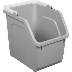 Busch Systems International Inc 104507 Busch Systems Stack Recycling Bins, 6 Gallon, Gray image.