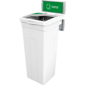 Busch Systems Rise Single Paper Waste Container W/ Signage, 13-11/16