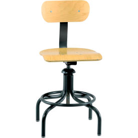 Bevco Precision Manufacturing Co 1411 Bevco 1411 Maple Plywood Stool Chair, 4-Leg Base w/ Welded Footring image.