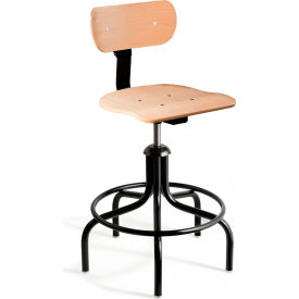 Bevco Precision Manufacturing Co 1502/5 Bevco 1502/5 Maple Plywood Stool Chair, 5-Leg Base w/ 19" Welded Footring image.